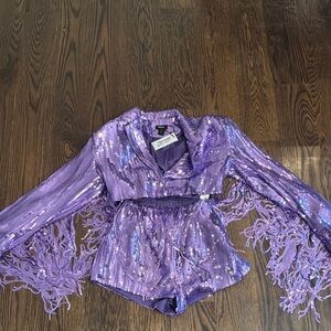 Nasty Gal sequin romper NWT